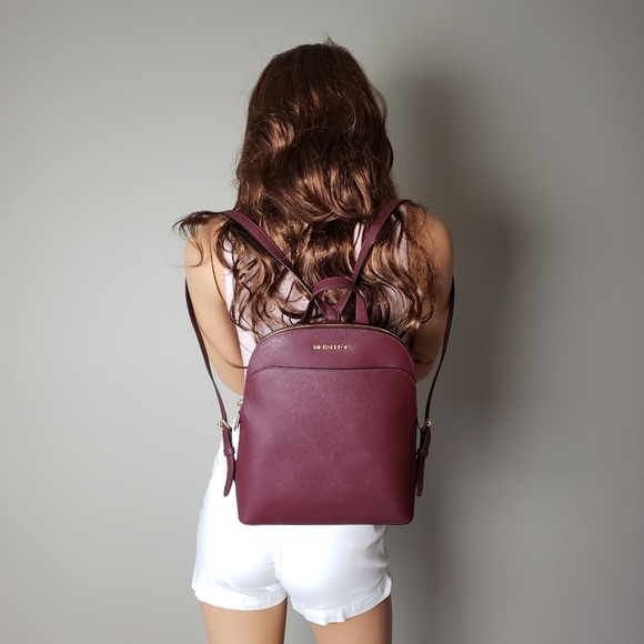 🌺NWT Michael Kors LG Emmy dome backpack merlot MK - Picture 8 of 8